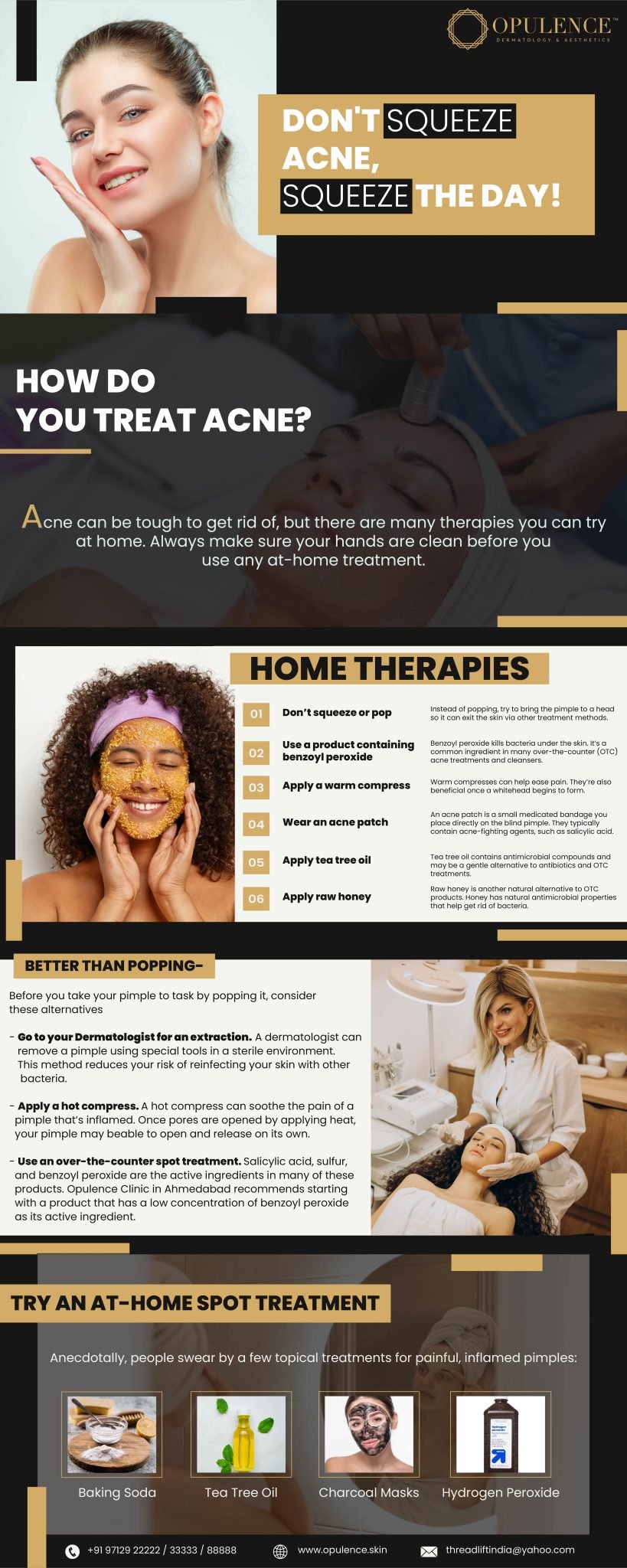 Don't Squeeze Acne, Squeeze the Day! - Infographic | Opulence
